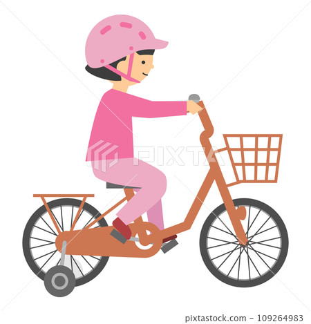 戴頭盔騎自行車的女孩 109264983
