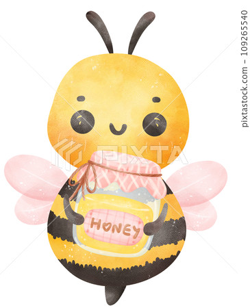 Cute Bee and honey watercolor Cute Bee and honey watercolor 109265540