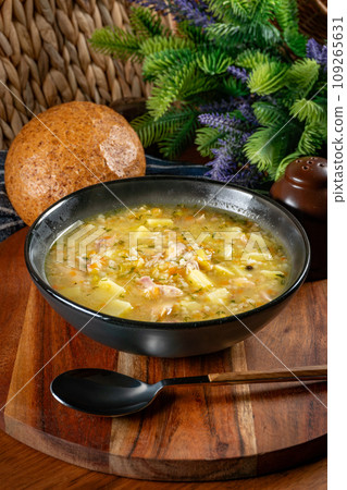 Polish barley soup. Polish barley soup. 109265631
