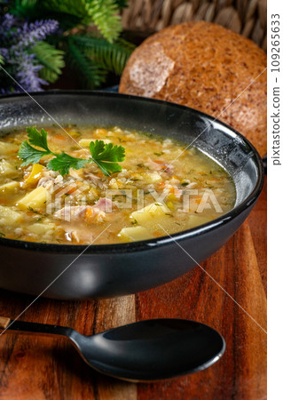 Polish barley soup. 109265633