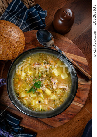 Polish barley soup. 109265635