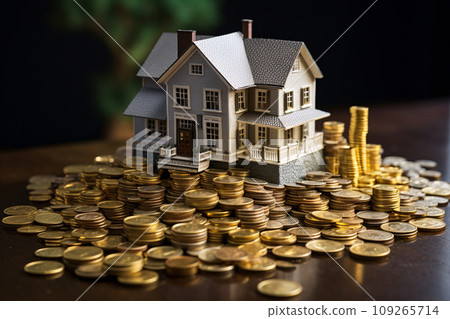 Small Model House with Coins, Save for Your Dream Home, Invest in Real Estate, and Achieve Financial Freedom Small Model House with Coins, Save for Your Dream Home, Invest in Real Estate, and Achieve Financial Freedom 109265714