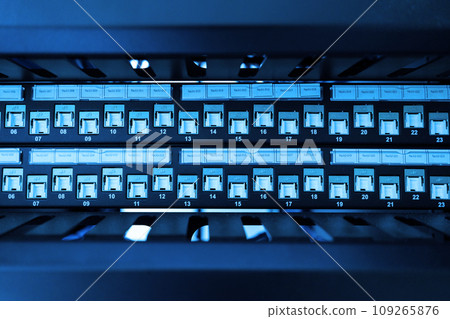 A panel to store wires to keep things organized. It is a panel that keeps cables in one place, making it convenient and flexible to manage. 109265876