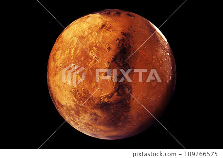 Planet Mars on a dark background. Elements of this image furnished by NASA 109266575