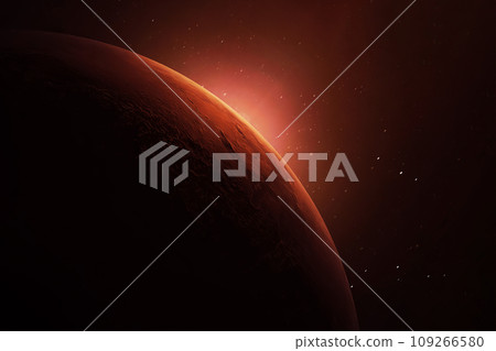 Planet Mars on a dark background. Elements of this image furnished by NASA 109266580