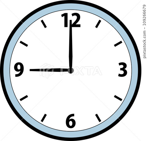 Simple icon illustration of a 9 o'clock hand clock 109266679