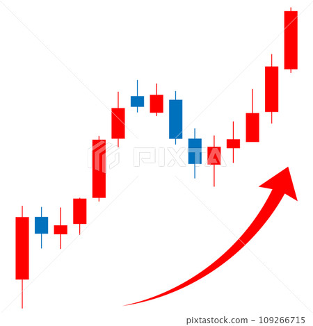 Rising candlestick chart. Investment image material. Rising candlestick chart. Investment image material. 109266715