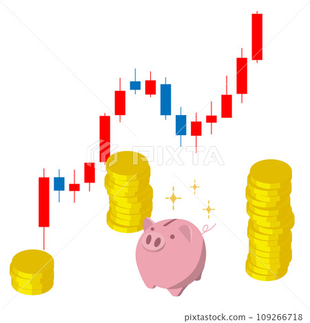 An image of increasing assets. Illustration where stock prices rise and money increases. An image of increasing assets. Illustration where stock prices rise and money increases. 109266718