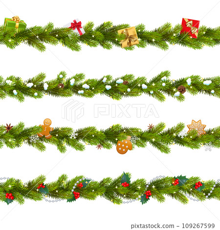 Vector Fir Branches Lines Set 2 109267599
