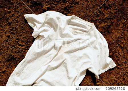 地上的白色T卹 109268328