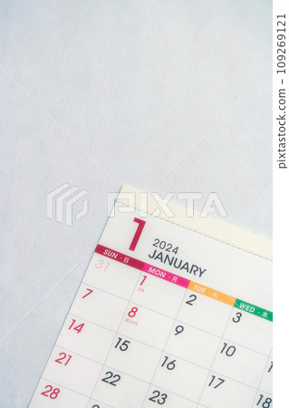 Calendar January 2024 New Year 109269121