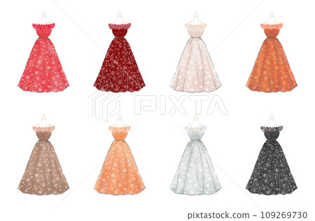 Cute flower color dress set - Chic and mature series Cute flower color dress set - Chic and mature series 109269730