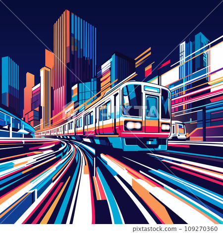 abstract cityscape train railway effect. vector illustration 109270360