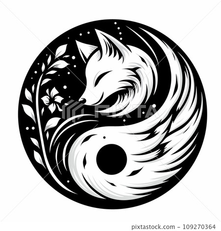 Kisune logo japan korea style. vector illustration Kisune logo japan korea style. vector illustration 109270364