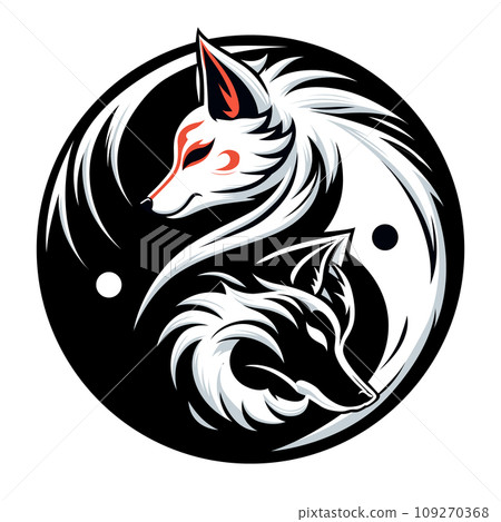 Kisune logo japan korea style. vector illustration Kisune logo japan korea style. vector illustration 109270368