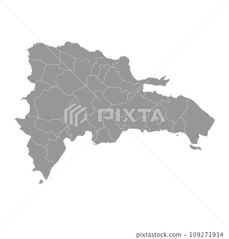 Dominican Republic map with administrative divisions. Vector illustration. 109271934