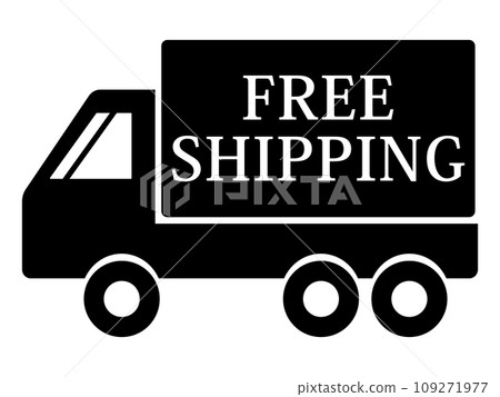 Truck silhouette icon free shipping 109271977