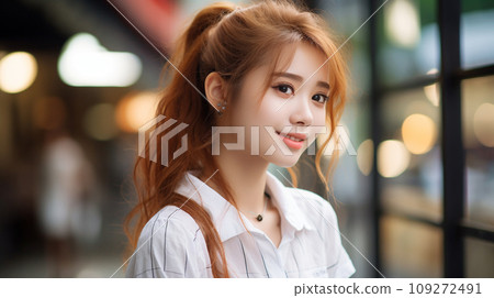 長髮年輕女子 長髮年輕女子 109272491