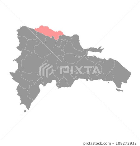 Puerto Plata province map, administrative division of Dominican Republic. Vector illustration. 109272932