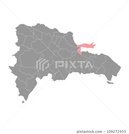 Samana province map, administrative division of Dominican Republic. Vector illustration. Samana province map, administrative division of Dominican Republic. Vector illustration. 109272933