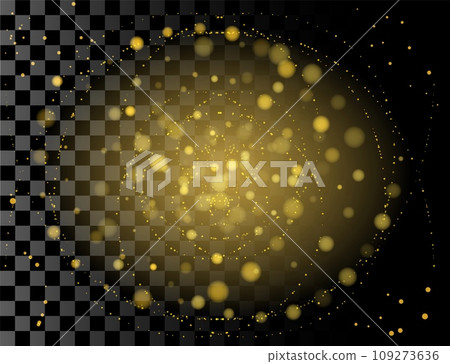 Abstract blurred light element that can be used for cover decoration or background. Sparkle, gold bokeh 109273636