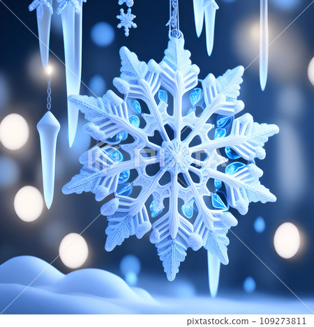 Snowflakes icicles ornaments christmas wallpaper 109273811
