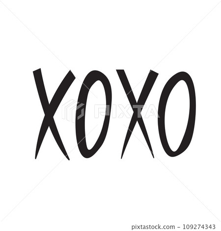 Black graffiti style text xoxo for romantic stickers or poster. Celebration or wedding party. Black graffiti style text xoxo for romantic stickers or poster. Celebration or wedding party. 109274343