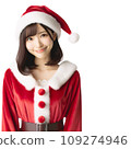 聖誕老人的一名年輕女子 109274946