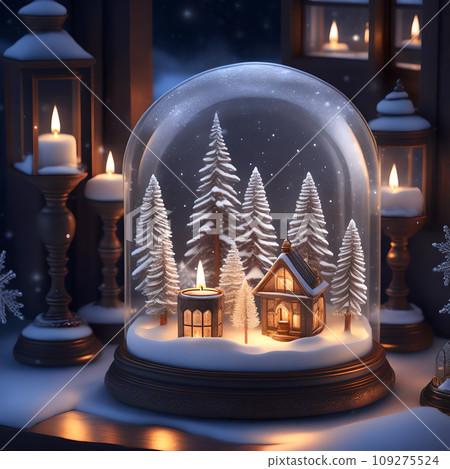 Candlelit Snow Globes christmas wallpaper 109275524