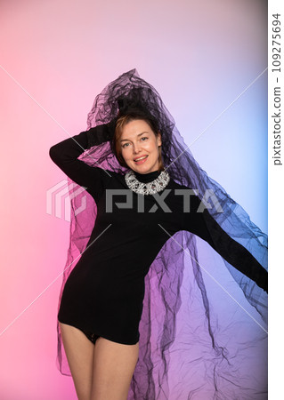 Beautiful bride in black witch wedding dress Beautiful bride in black witch wedding dress 109275694