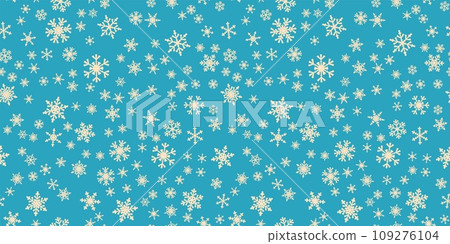 Snowflakes seamless pattern for Christmas holidays. Xmas snowflake ornament for winter holidays greeting card or wrapper. Christmas snowfall texture. 109276104