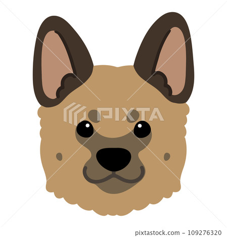 德國牧羊犬臉部簡單可愛插畫，沒有主線 109276320