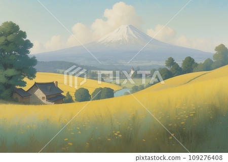 Rural landscape painted in watercolor Rural landscape painted in watercolor 109276408