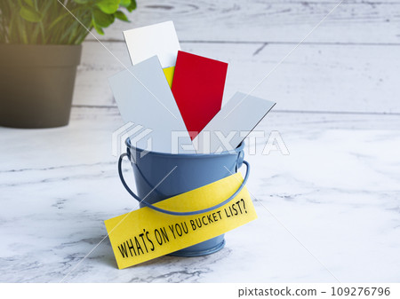 What iss On You Bucket List placard isolated on white background What iss On You Bucket List placard isolated on white background 109276796