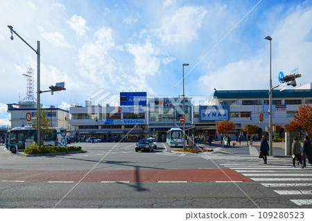 JR Matsumoto Station and autumn leaves 109280523