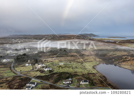 Aerial view of Bonny Glen by Portnoo in County Donegal - Ireland Aerial view of Bonny Glen by Portnoo in County Donegal - Ireland 109280821