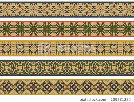 Seamless decorative borders Seamless decorative borders 109281223