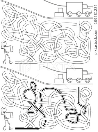 Carrying boxes maze Carrying boxes maze 109281225