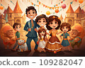 Lord Rama and Ravana in Dussehra Navratri festival of India 109282047