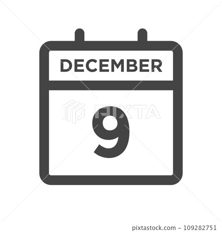 December 9 Calendar Day or Calender Date for Deadlines or Appointment December 9 Calendar Day or Calender Date for Deadlines or Appointment 109282751