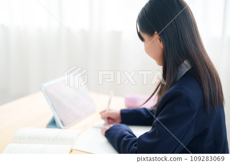 girl learning with tablet 109283069