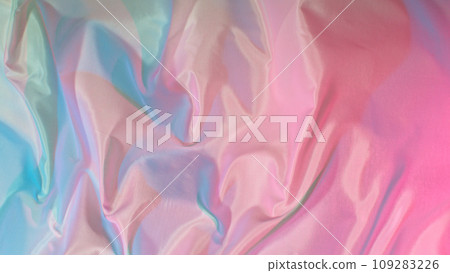 Pastel color transparent silk fabric flowing by wind, 109283226