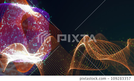 3D rendering of abstract structure of intertwined dots 3D rendering of abstract structure of intertwined dots 109283357