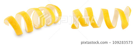 Lemon peel isolated on white background. Healthy food Lemon peel isolated on white background. Healthy food 109283573