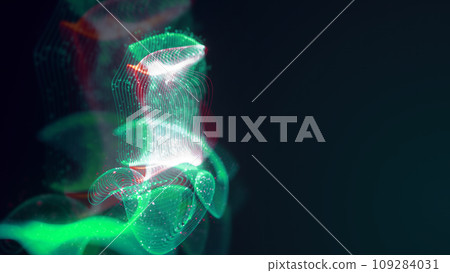 3D rendering of abstract structure of intertwined dots 109284031