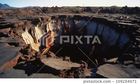 A large rift on the surface of the earth 109284071