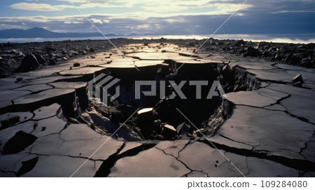 A large rift on the surface of the earth 109284080