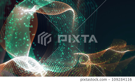 3D rendering of abstract structure of intertwined dots 109284116