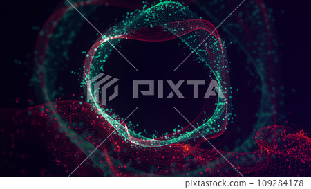 3D rendering of abstract structure of intertwined dots 109284178
