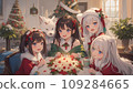 girls at christmas party 109284665